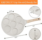 Pancake Pan Suitable for All Cooktops, 7-cup Pancake Maker, Nostick Granite Mini pancake with PFOA Free Coating, Sarten Para Pancakes 1-pcak
