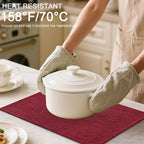 Homaxy Cloths Placemats for Dining Table Set of 4, Heat Resistant Washable Cotton Linen Blend Table Mats, Easy to Clean Place Mats for Indoor Outdoor Party Kitchen Decoration, 13" x 19", Red