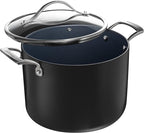 Guy Fieri's Flavortown Laser Titanium 8-Quart Stock Pot with Lid - Non-stick Cookware Without PFAS, PTFE, or PFOA, 3x More Durable, Dishwasher Safe, Oven Safe