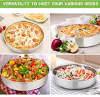 E-far 11 Inch Cake Pan Set of 3, Stainless Steel Round Cake Baking Pans, Non-Toxic & Healthy, Mirror Finish & Dishwasher Safe