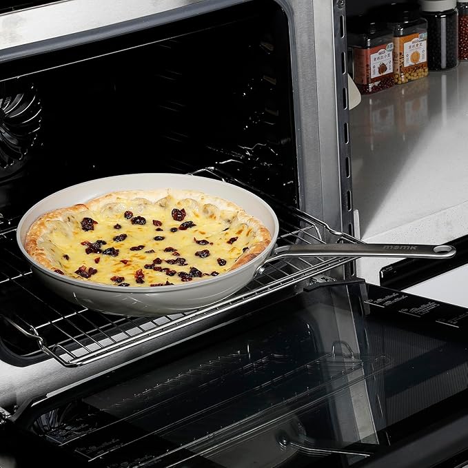 MsMk 8" and 10" Ceramic cookwaer set Non Stick Frying Pans, Nonstick Skillets Sets, PFOA Free Non-Toxic, Scratch-resistant, Oven-Safe, Induction Compatible with All Cooktops