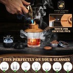Cocktail Smoker Kit – Drink Smoker Bartender Kit with Torch, Sphere Ice Molds, Aromatic Wood Chips – Professional Bourbon Smoker Kit for Cocktails, Whiskey. Butane not Included