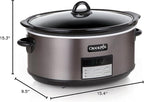 Crock-Pot Large 8-Quart Programmable Slow Cooker with Auto Warm Setting Black Stainless Steel
