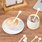 200Pcs Coffee Stirrers- 5.9 Inch Natural Wooden Coffee Stirrers With Round Ends, Disposable Biodegradable Cafe Grade Coffee Stir Sticks Wood Beverage Mixer for Coffee Cocktails Milk Tea