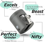 Cloudious9 - Tectonic9 Manual Grinder Automatic Dispenser Large 2.5" Aluminum Alloy (Black), For Home & Kitchen Only