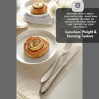 Silverware Set for 16 | 18/10 Stainless Steel Flatware Set | Mirror Finish, Heavy-Duty, Dishwasher Safe, Elegant & Durable, Built to Last (80-Piece, Marettimo Hammered)