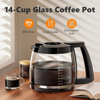 14 Cup Coffee Pot Replacement Compatible with Cuisinart Coffee Makers DCC-3200, DCC-2200, DCC-2200RC, DCC-2600, DCC-2800, DCC-3200FR, CBC-7200PC, DCC-1800FR, 14 cups carafe replacement