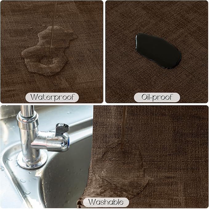 Romanstile Reversible Vinyl Placemats Set of 4, Faux Leather 100% Waterproof Oil-Proof Wipeable Place Mats, Heat Resistant Dual Sided Table Mats for Kitchen/Dining/Party (Grey Brown, 12 x 17 Inch)