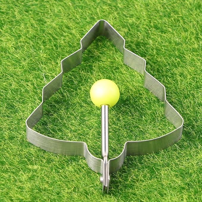 Upkoch 5 Pcs Egg Ring Set Stainless Steel Pancake Mold Egg Frying Molds Christmas Tree Shapestick Rings for Breakfast Sandwich Pancake Griddle with Anti-Scald Handle (11.7 X 8.8 Cm / 4.6 X 3.5 in）