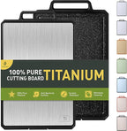 Titanium Cutting Boards for Kitchen Chopping Board with Handle Large Big Small Kitchen Meat Butcher Block 2 in 1 Pure Titanium and Wheat Straw PP Not Wood Bamboo Plastic Silicone Teak Black/Grey