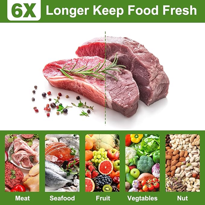 [2025 Upgraded] Moretoes 100pcs Vacuum Sealer Bags, Food Saver Bags Gallon 11" x 16", BPA Free, Pre-cut Commercial Grade Vac Bags for Food Storage, Meal Prep or Sous Vide