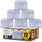 12-Pack Breville Water Filter BWF100 Replacement by Pureline, Compatible with Breville Espresso Machine