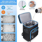 Large Waterproof Insulated Cooler Backpack for Men & Women, Leak Proof Cooler Backpack for Camping, Beach, Fishing, Picnic, Travel, Outdoor, 30L, 48Cans