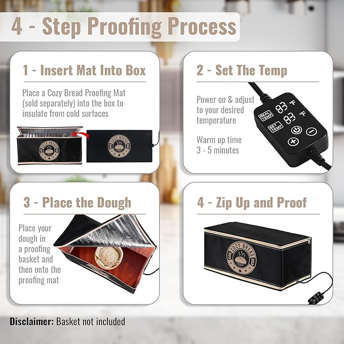 Cozy Bread® Proofing Mat & Thermal Insulation Box Bundle (10" x 21") | The Best Bread Proofer | Proof Dough, Grow Sourdough Starter, Ferment Yogurt