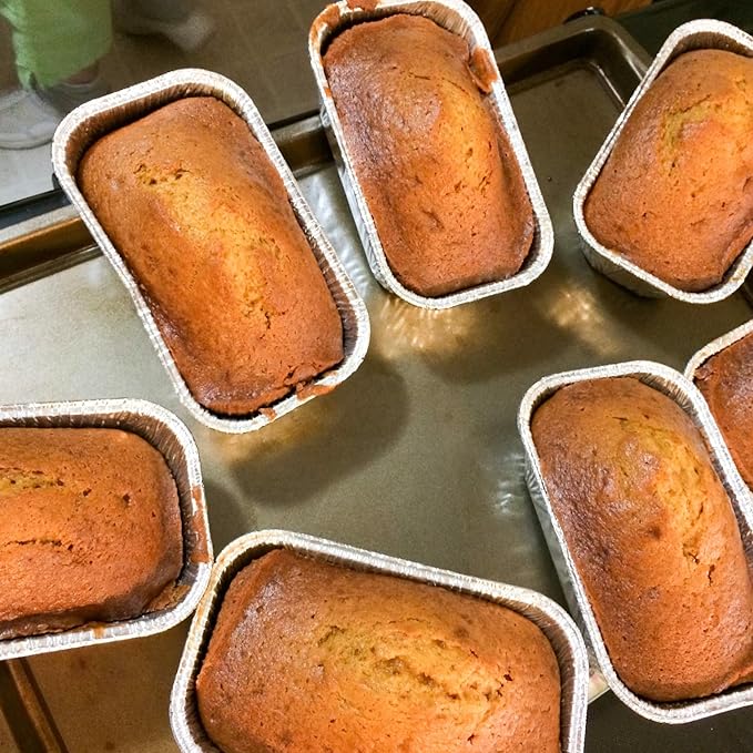 FUNSTITUTION Aluminum Foil Pans 8x4 Inches (30 Pack) - Tin Foil Pans with High Heat Conductivity - Disposable Aluminum Tray Cookware For Baking, Grilling, Cooking, Storing, Prepping