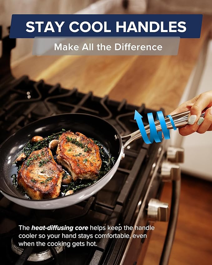 Nuwave Lux 13-Piece Premium Cookware Collection, Next-Generation G11 Duralon Blue Ceramic Nonstick, Ultra Durable, PFAS-Free, Lightweight & Works on All Cooktops