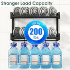 19"- 30" Expandable Hanging Pot Rack, 2 Tier Heavy Duty Wall Mounted Pots and Pans Organizer with 10 Hooks and 5 Pot Lid Holders, Pot Hanger Shelf for Kitchen Cookware Utensils Organizers and Storage