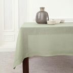 Solino Home Linen Tablecloth for Rectangle Tables 60 x 90 Inch - Classic Hemstitch 100% Pure Linen Sage Green Table Cloth - Machine Washable Cloth Tablecloth for Summer, Fall, Autumn