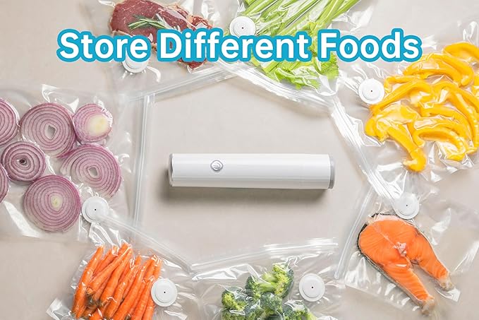 Vacuum Sealer Bags for Food, 22 PCS Reusable Sous Vide Bags BPA Free, Vacuum Zipper Bag with Universal Air Valve, 2 Sizes Food Storage Bag for Meal Prep, Dishwasher Microwave & Freezer Safe