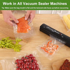 [2025 Upgraded] Moretoes 100pcs Vacuum Sealer Bags, Pint 6" x 10", BPA Free, Pre-cut Commercial Grade Vac Seal Meal Bags for Food Saver Storage, Meal Prep or Sous Vide