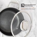 LIVWELL DiamondClad 3-Quart Hybrid Stockpot with Lid – Holiday & Christmas Home and Kitchen Gift – Stainless Steel Cookware Pot – Stockpot with Lid – Dishwasher Safe & PFOA-Free