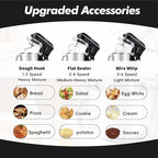 Kitchen in the box Stand Mixer, 900W 7.5QT Kitchen Electric Mixer, 6-Speed Tilt-Head Food Mixer for Baking with Dough Hook,Wire Whip,Beater (Black)