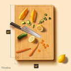 Riveira Cutting Boards For Kitchen – Gourmet Bamboo Grandeur: 20 x 14 Inches Bamboo Wood Cutting Board – Natural Non Toxic Cutting Board – Innovative Juice Grooves Wood Cutting Boards For Kitchen