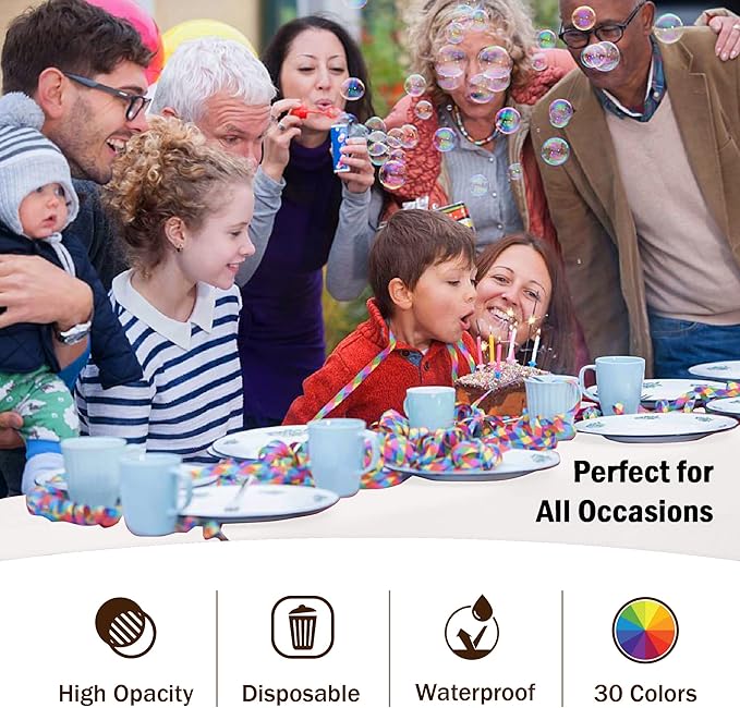 Exquisite 12-Pack Premium Plastic Tablecloth 54 Inch. x 108 Inch. Rectangle Table Cover-White