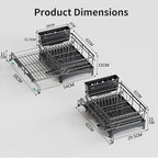 Large Dish Drying Rack - Expandable Dish drainers for Kitchen Counter,Over The Sink Dish Drainer Drying Rack,Rustproof Dish Drainer with Utensil Holder and Drainboard