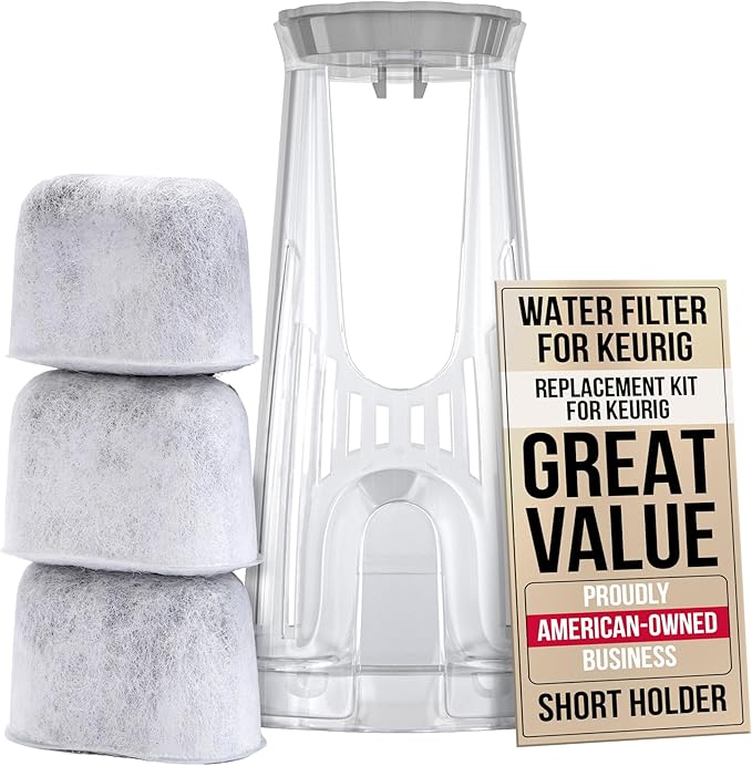 Keurig Starter Kit Replacement for Keurig 2.0 K200, K250, K35, K-Duo, K Duo Hot & Iced Gen 2 and K-Compact Coffee Makers by PureHQ - Includes Short Filter Holder and 3-Pack Cartridges Water Filters