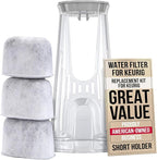 Keurig Starter Kit Replacement for Keurig 2.0 K200, K250, K35, K-Duo, K Duo Hot & Iced Gen 2 and K-Compact Coffee Makers by PureHQ - Includes Short Filter Holder and 3-Pack Cartridges Water Filters