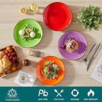 vancasso Bonita Salad Plates, 8.5 inch Colorful Small Dinner Plates Set, Ceramic Dessert Plate Serving Dishes set of 6, Microwave, Oven and Dishwasher Safe, Assorted Color