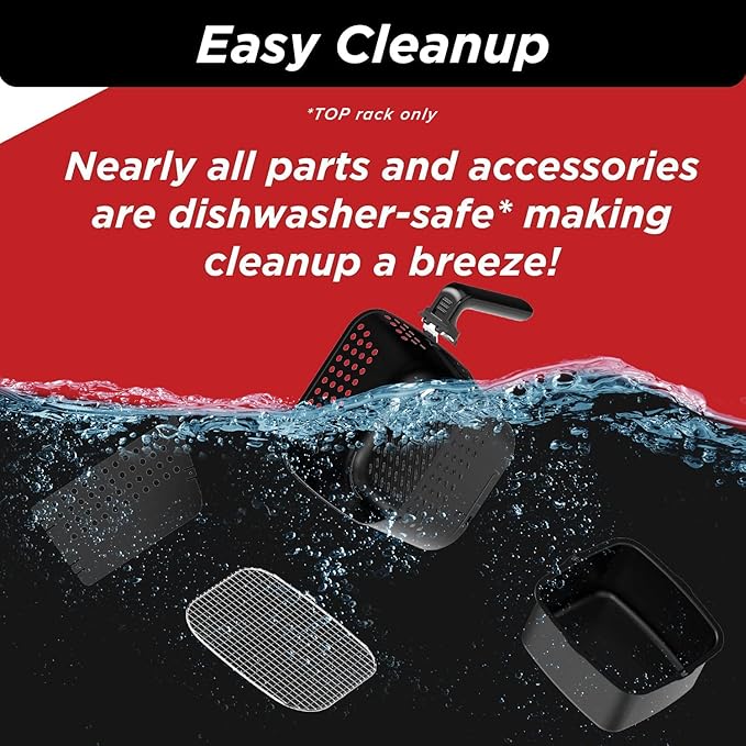 Nuwave 6-quart Brio Healthy Digital Air Fryer with One-Touch Digital Controls, 6 Preset Menu Functions & Removable Divider Insert, Black