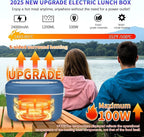 Cordless Electric Lunch Box,100W Self Heating Lunch Box,5 Cups Calentador De Comida Portatil,Multi-Mode Automatic Heating,Suitable For Office/Outdoor Use,Comes With An Insulated Bag And Utensils