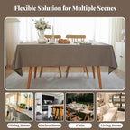 Laolitou Table Cloth Rectangle Linen Waterproof Textured Coffee Tablecloth, Washable Wrinkle Free Spill Proof Fabric Tablecloths for Dining Table Farmhouse Kitchen Holiday, 60x104 Inch