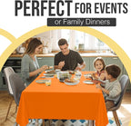 Exquisite 66% Thicker Premium Plastic Table Cloth Rectangle Table Cover 0.5 Mil 6 Pack Orange Table Cloth 54 Inch x 108 Inch Disposable Tablecloth Won't Tear Easily Like Cheap Thin Brands