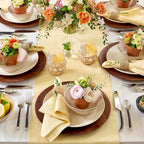 Solino Home Linen Table Runner 90 Inches Long - 100% Pure Linen Golden Straw Dining Table Runner 14 x 90 Inch for Summer, Fall, Autumn - Fete