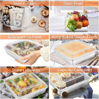 TeamFar Square Cake Pan with Lid (1 Pan & 1 Lid), 8 Inch Square Stainless Steel Baking Tray Cake Brownie Tin For Meal Prep Storage Transporting Food, Healthy & Sturdy, Dishwasher Safe