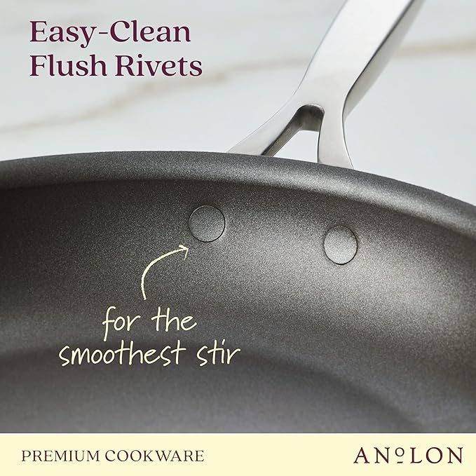 Anolon Ascend Hard Anodized Nonstick Frying Pan/Skillet - Good for All Stovetops (Gas, Glass Top, Electric & Induction), Dishwasher & Oven Safe with Stainless Steel Handle, 12 Inch - Bronze