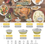 7.8" Aluminum Foil Pans with Integrated Handles and Snap-On Lids (5 pcs) | 2X Thickness Heavy-Duty Reusable Tin for Baking and Cooking