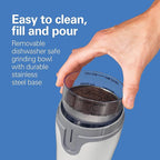 Hamilton Beach Fresh Grind Electric Coffee Grinder for Beans, Spices and More, Stainless Steel Blades, Removable Chamber, Makes up to 12 Cups, White