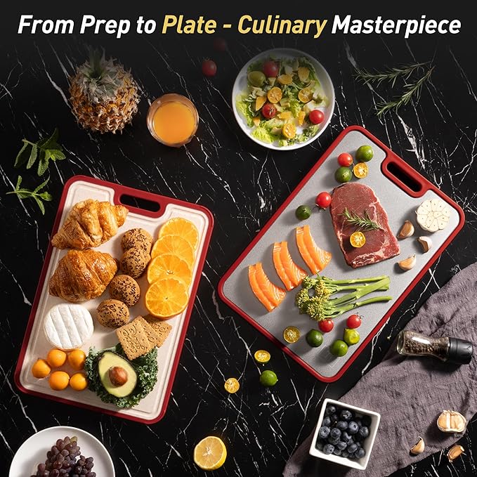 2 Packs Titanium Cutting Boards for Kitchen Chopping Board Butcher Block 2 in 1 Pure Titanium Gift Best Mama Mom Ever Christmas Xmas Birthday Law Step Who Have Everything Good Unique Useful Present