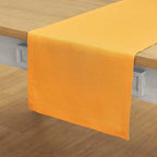 Solino Home Linen Table Runner 108 Inches Long - 100% Pure Linen Tangerine Yellow Dining Table Runner 14 x 108 Inch for Summer - Fete