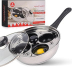 AVACRAFT Egg Poacher, Stainless Steel Egg Poaching Pan, Poached Eggs Cooker Food Grade PFOA free