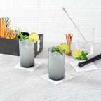 Restaurantware-Vetri 16 Ounce Tall Drinking Glasses, 24 Dishwashable Beverage Glasses - No-Lead, Elegant, Gray Glass Tumblers, Ideal For Water, Juice Beer, Cocktails, Liquor, Iced Tea, And More