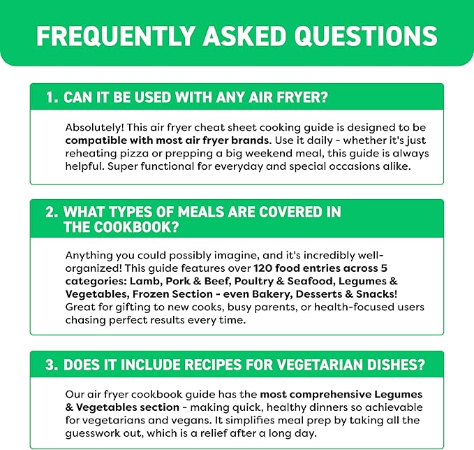 Air Fryer Cheat Sheet Magnets Cooking Guide Booklet - Air Fryer Cookbooks - Air Fryer Liners - Air Fryers Kitchen Gifts Gadgets 2025 - Air Fryer Accessories - Air Fryer Cooking Guide