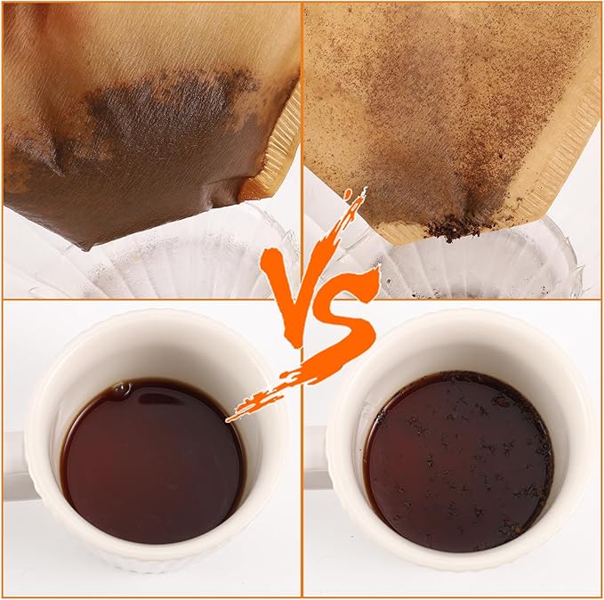 320 Count #4 Coffee Filters 8-12 Cup Disposable Coffee Filters 4 Cone Paper Unbleached Natural Number 4 Filters Paper Compatible with Ninja Coffee Filter, Drip and Pour Over Coffee Maker