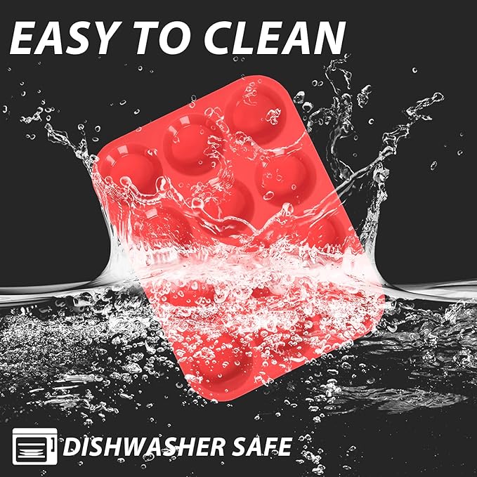 Anaeat Silicone Muffin Pan - Regular 12 Cups Cupcake Tray, Non-Stick Silicone Baking Molds for Making Muffin Cakes, Cupcake, Chocolate, Bread,Tart and Desserts, Just Pop Out