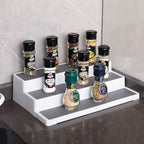 YCOCO Spice Rack Organizer for Cabinet,3-Tier Rack Step Shelf for Pantry Countertop Non Skid and Waterproof Shelf, For Spice Bottles,Jars,Seasonings,Baking Supplies 2 Pack