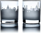 Greenline Goods Skyline Etched Washington, DC Whiskey Glasses (Set of 2) | Old Fashioned Tumbler – For Washington, DC Lovers